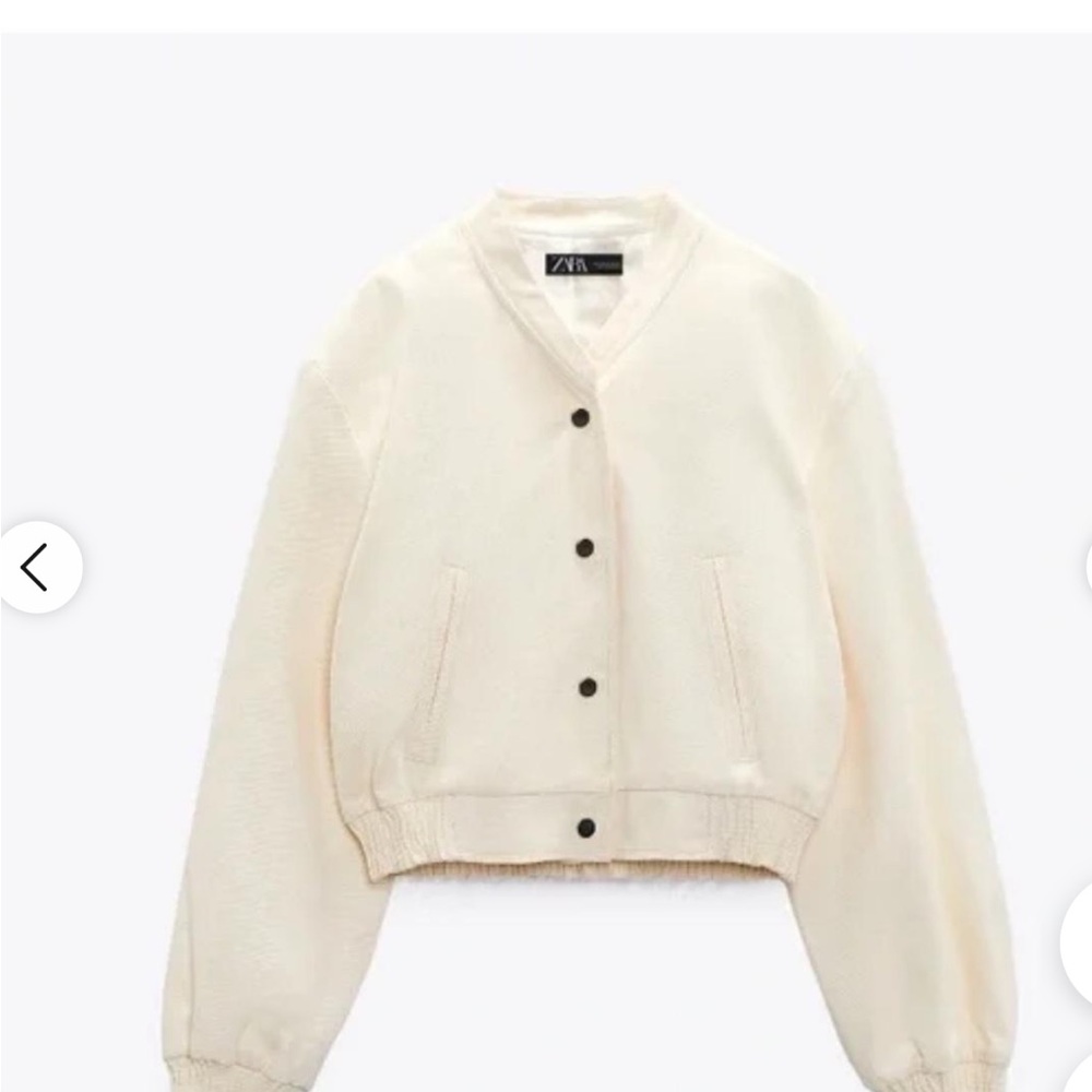 Zara Off-White Cropped Jacket